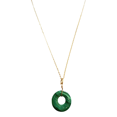 Malachite open circle necklace