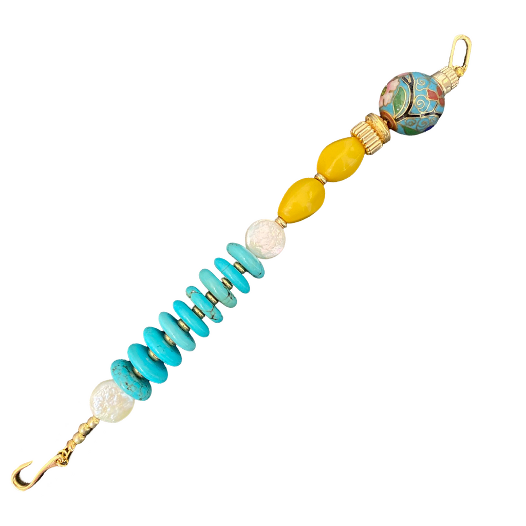 Turquoise Yellow Cloisonné Bracelet