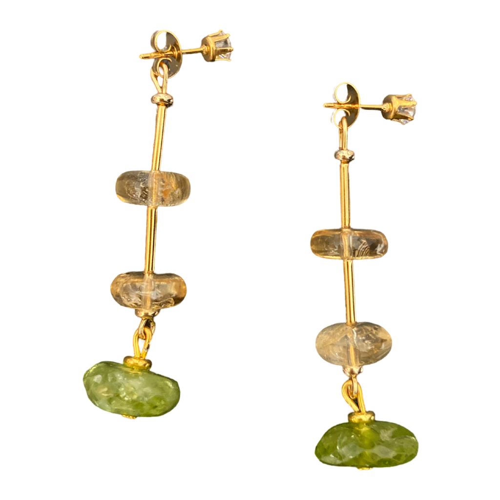 Citrine Peridot drop earrings