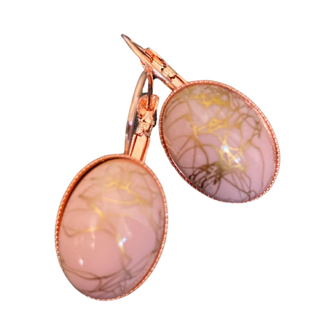 Pink Crackle earrings
