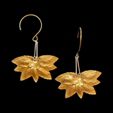 Leaf drop hoop earrings