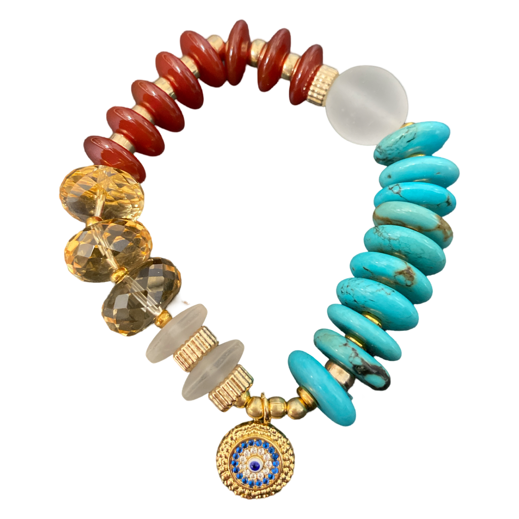 Evil eye stone bracelet