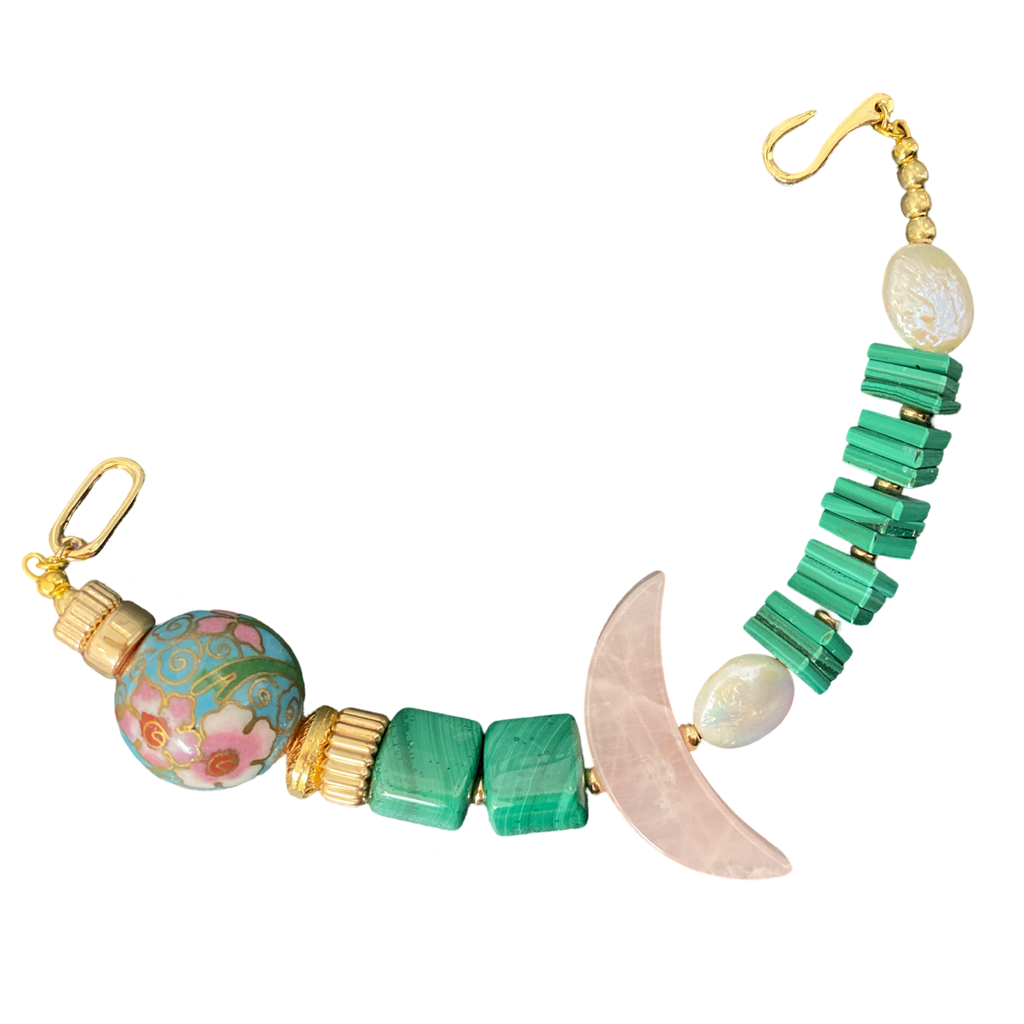 Malachite Moon Cloisonné Bracelet