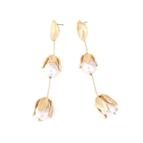 Leaf Pearl drop earrings