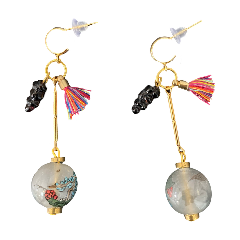 Japanese charm earrings rainbow
