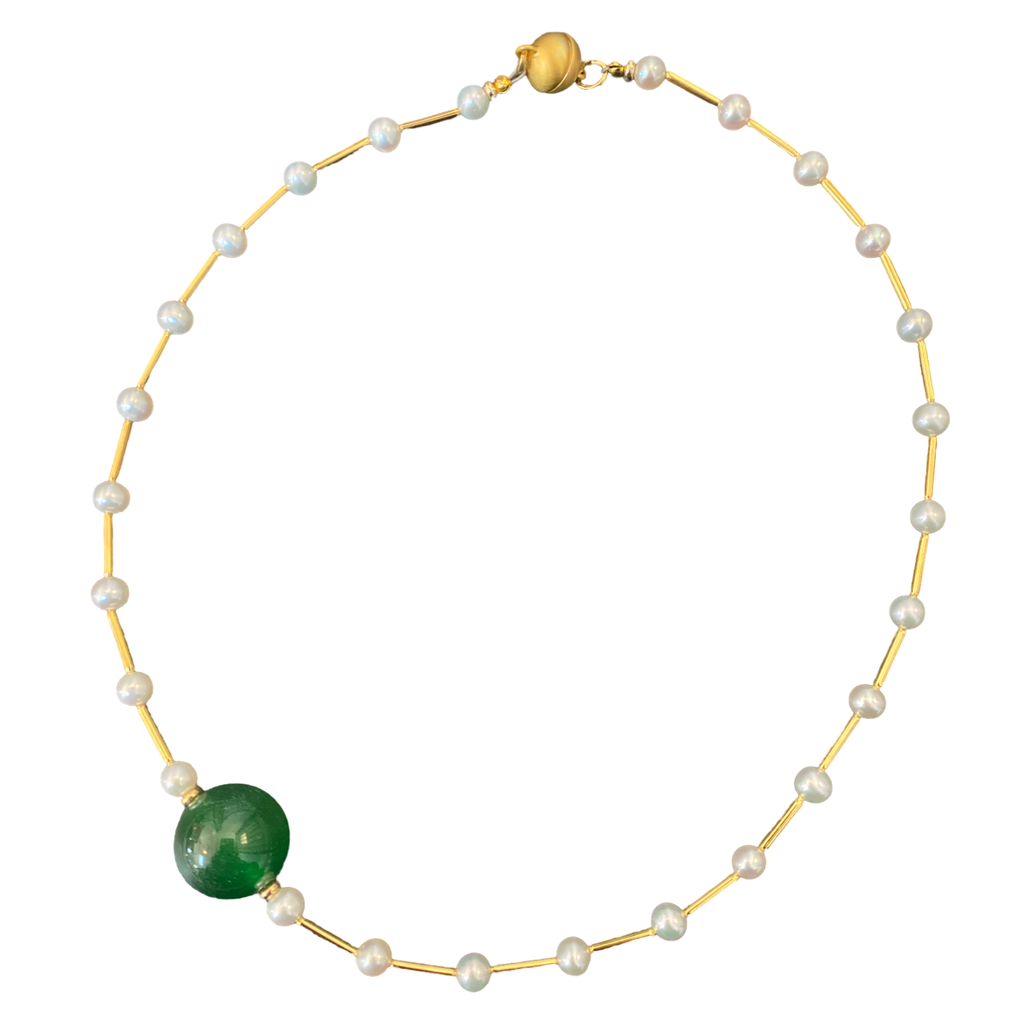 Emerald Pearl Satellite Necklaces