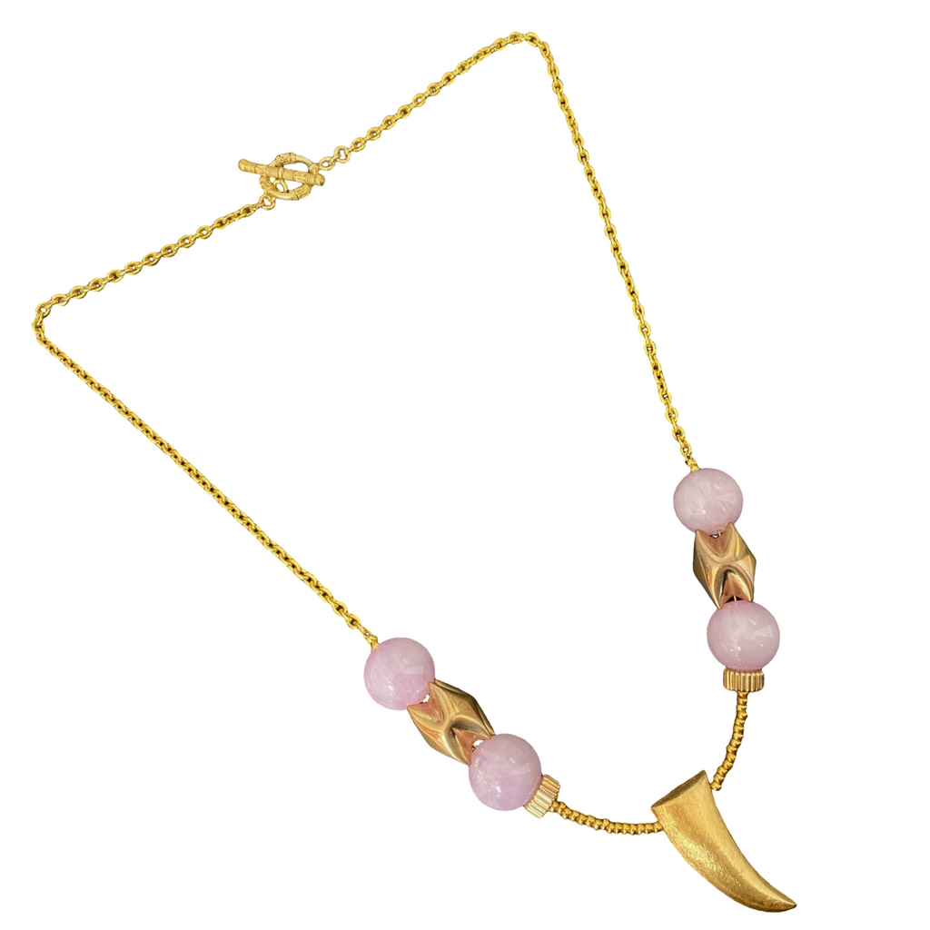 Lavender Amethyst horn necklace