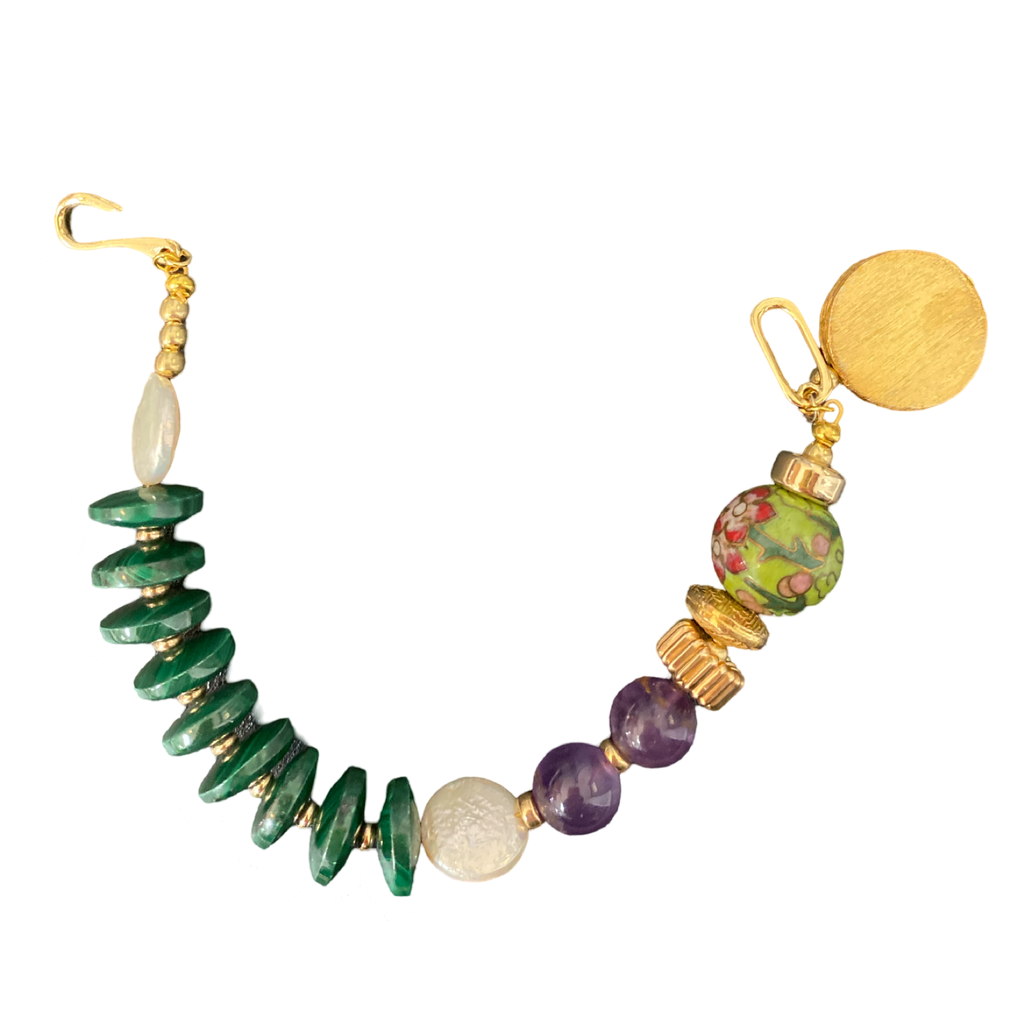 Malachite Purple Cloisonné Bracelet