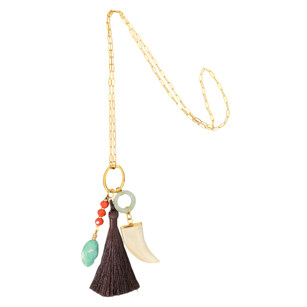 Tassel horn necklace