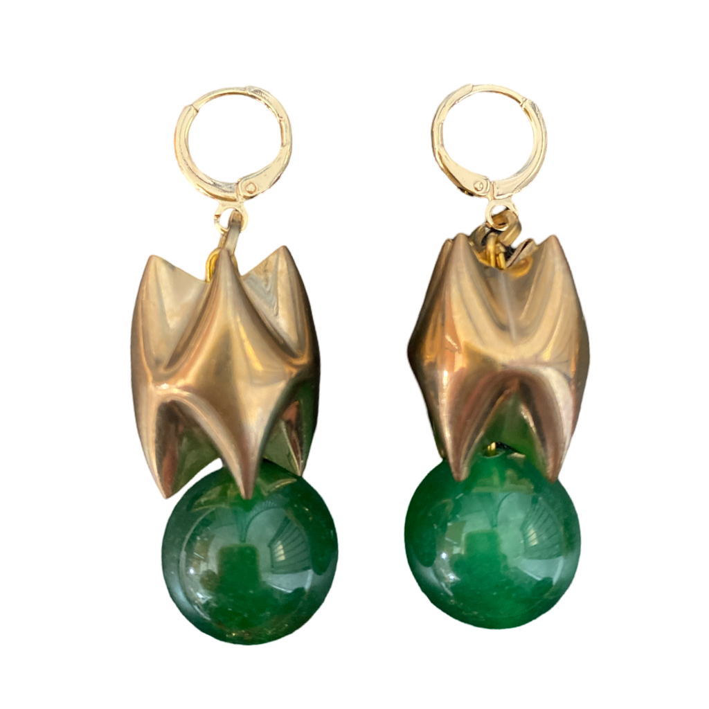 Emerald midcentury Earrings