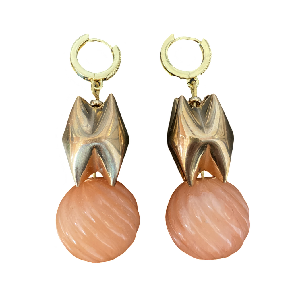 Coral midcentury earrings