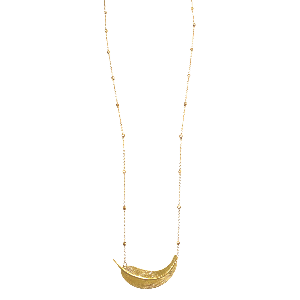 Long Hanging Leaf Necklaces