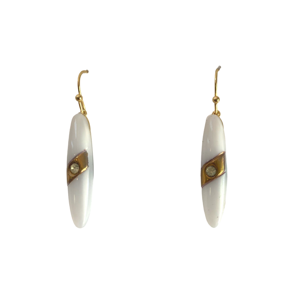 White Glass Earrings