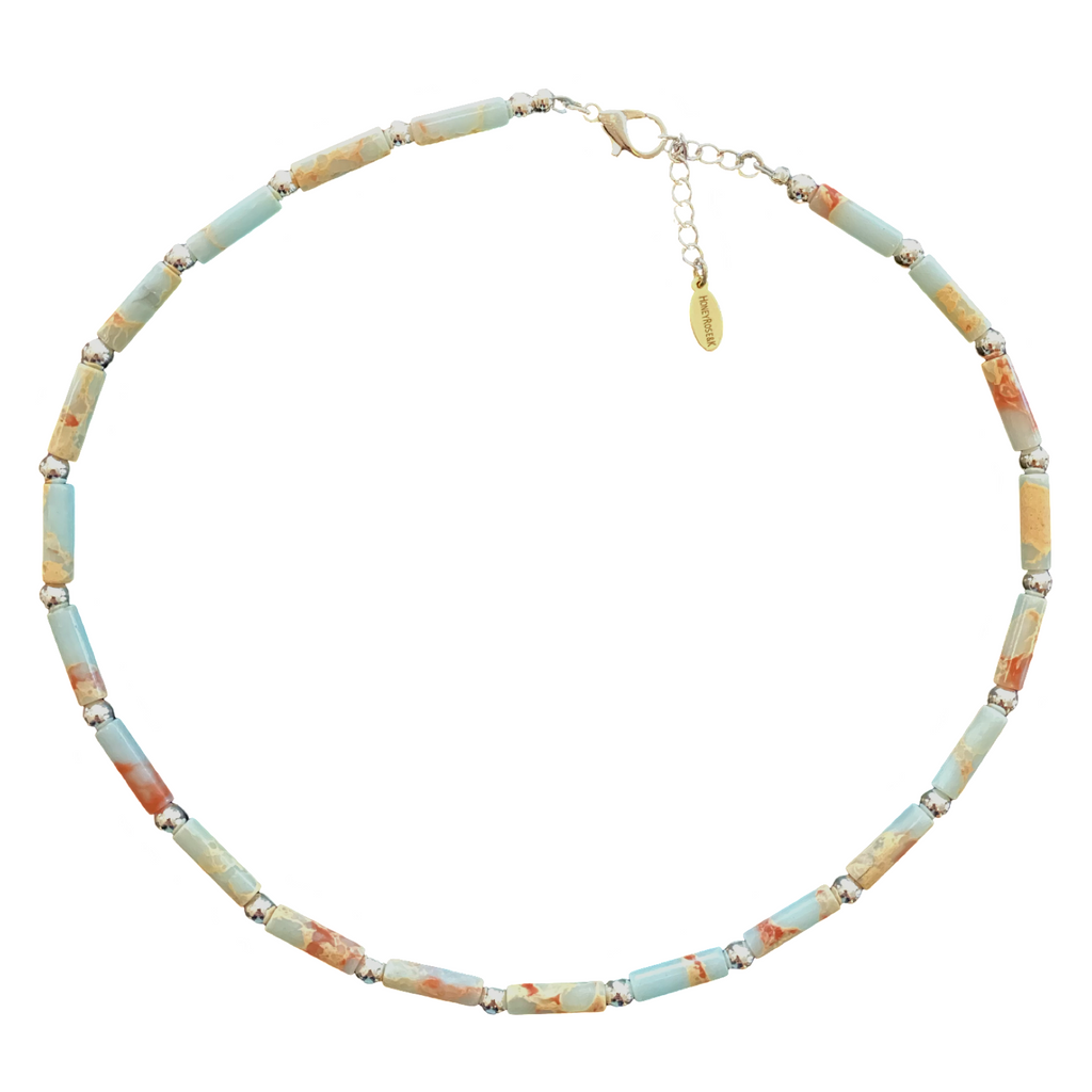 Blue Marbled Necklace