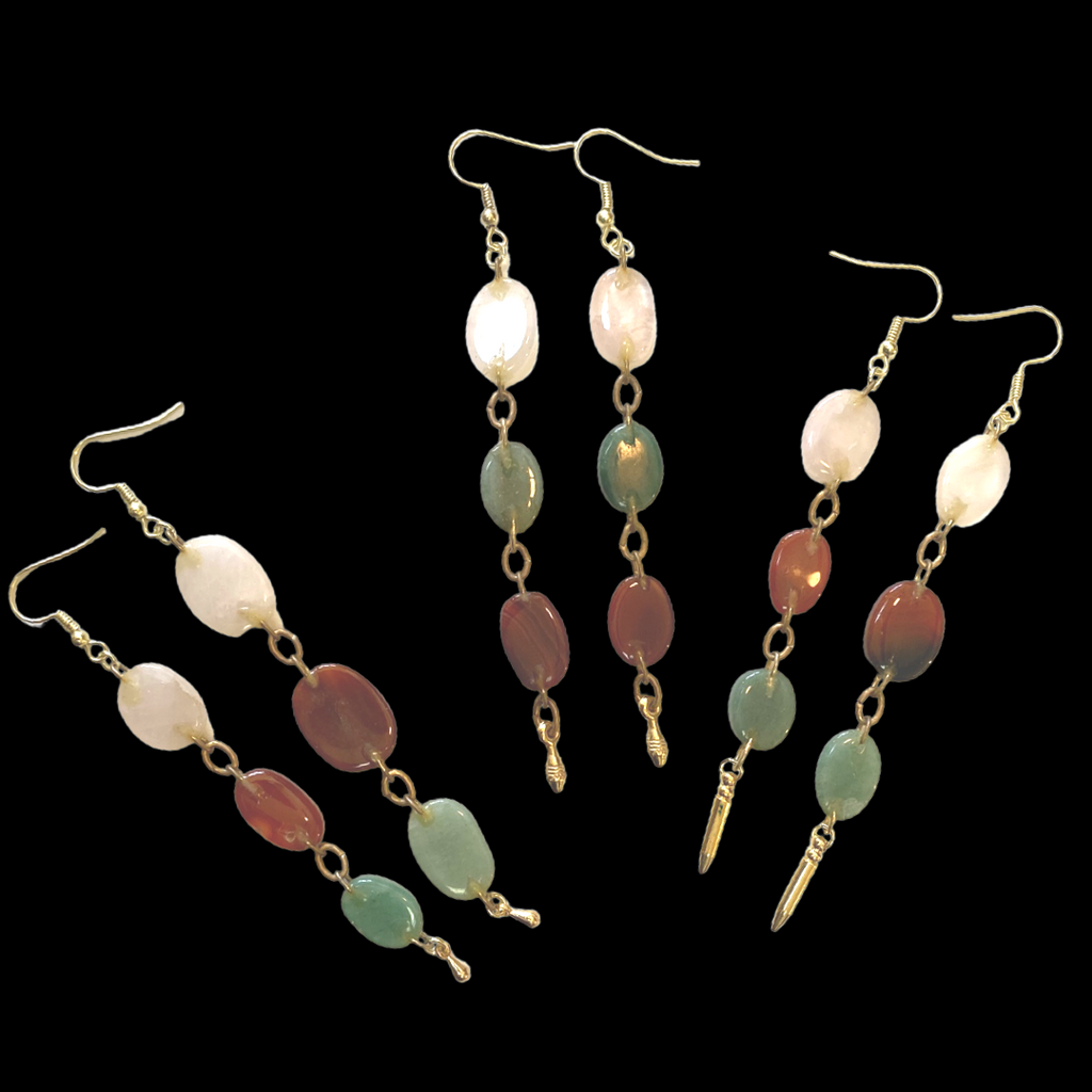 Stoned drop earrings