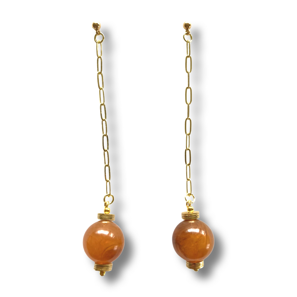 Amber drop earrings