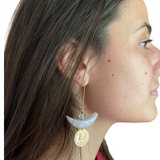 Rose Quartz coin earrings