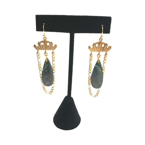 Deco Chrysocolla earrings