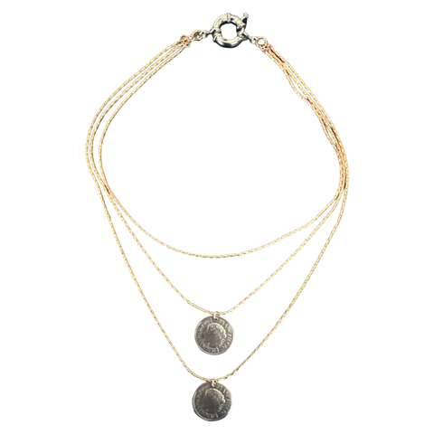 Mixed Metal Coin Necklace