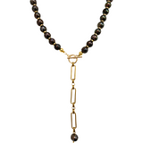 Black cultured pearls necklace