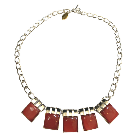 Red lucite necklace