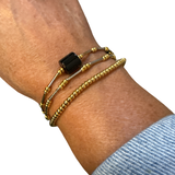 Delicate Black+ Gold Bracelet Stack