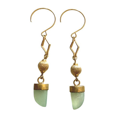 Mint horn drop earrings