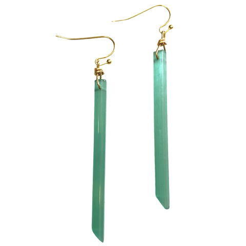 Blue Cymophane earrings