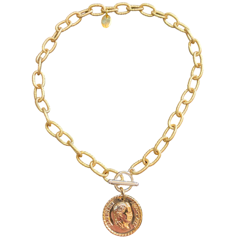 Napoleon Emperor gold toggle necklace