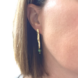 Green Pearl Drop Earrings