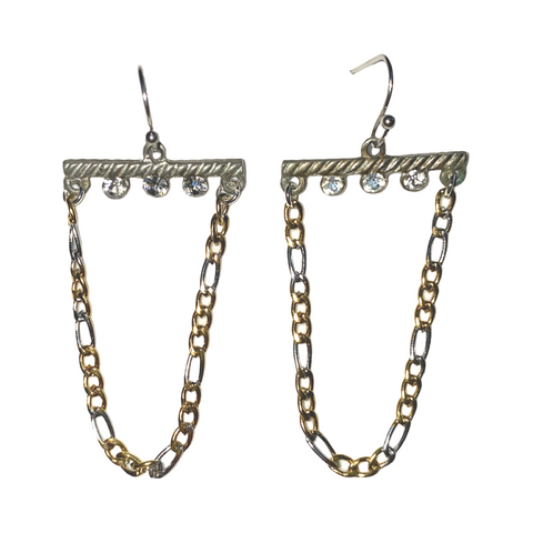 Rhinestone U earrings