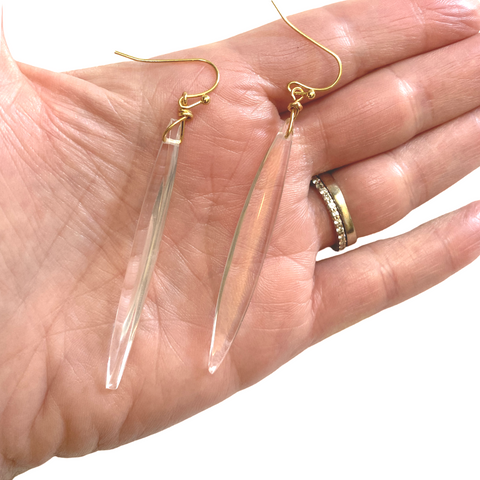 White Quartz drop earrings