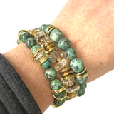 African turquoise bracelet stack