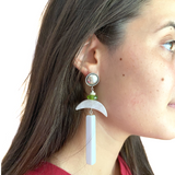 Rose quartz white earrings