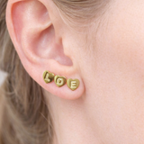 Honey Heart Initial Studs-Single Earring