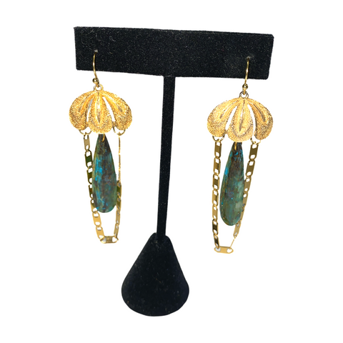 Tulip chrysocolla earrings