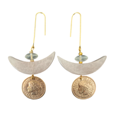 Rose Quartz coin earrings