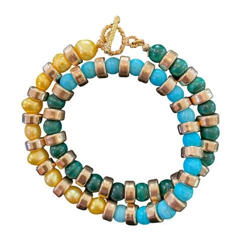 Double wrap bracelet + necklace