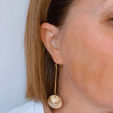 Disc drop earrings