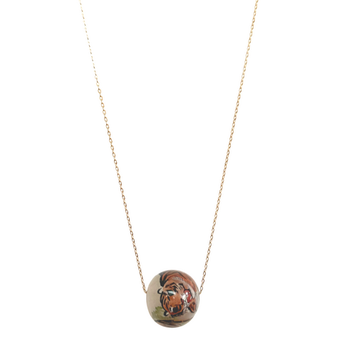 Glass Tiger Long Necklace