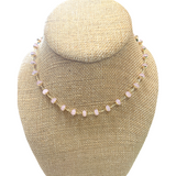 Crystal Pink Rosary necklaces