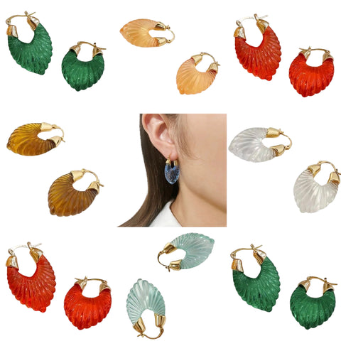 Candy colored hoop earrings