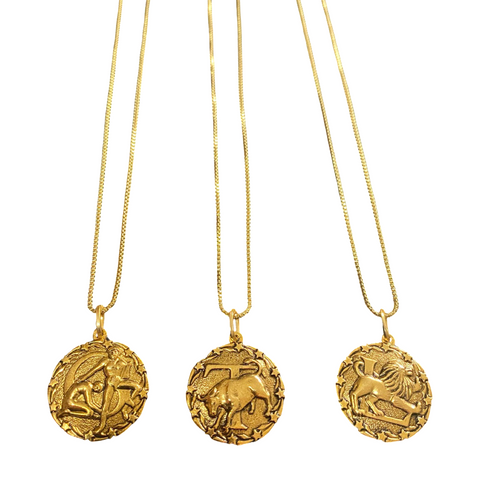 Zodiac medallion necklaces