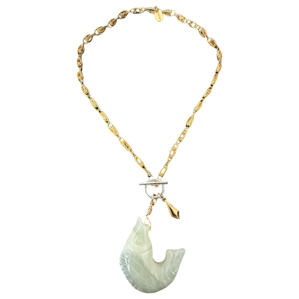Gone Fishing Jade Necklace