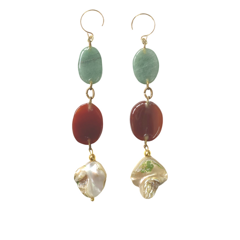 Stone + Shell earrings