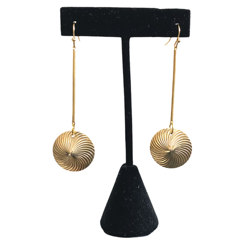 Disc drop earrings