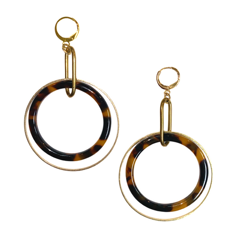 Circular tortoise earrings