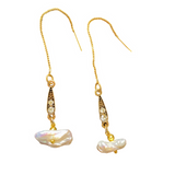 Keshi Pearl threader earrings