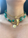 Golden Horn Malachite Necklace