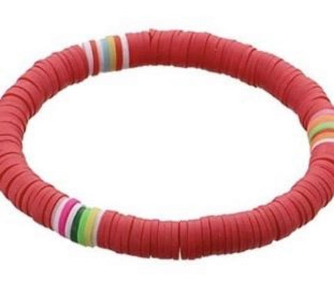 Red Heishi Bracelets